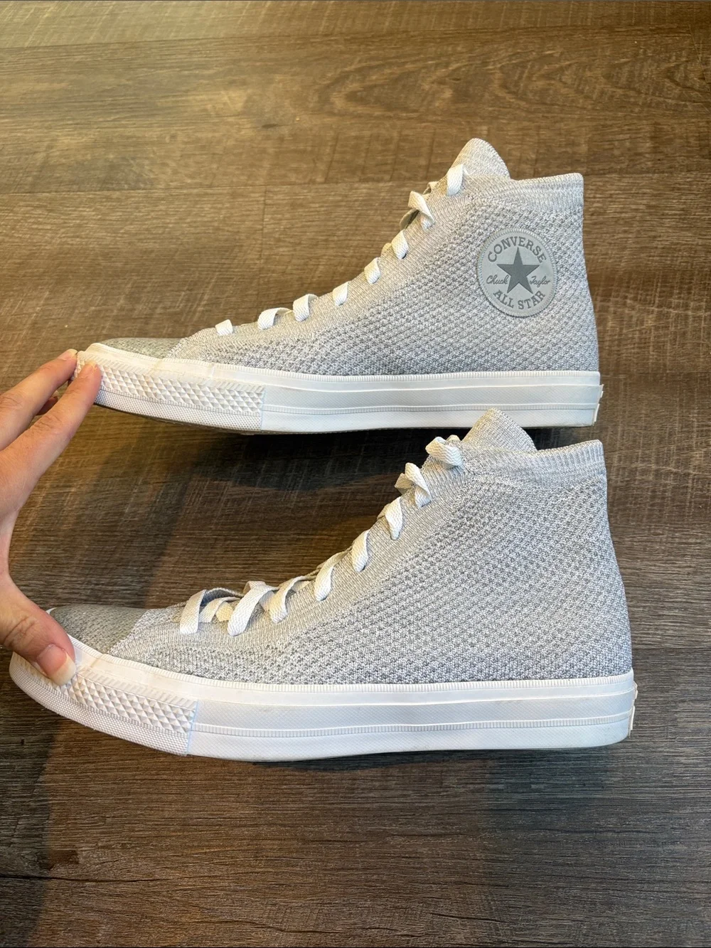 Converse Chuck Taylor All Star Flyknit High Top Sneakers Men’s 9/Women’s 11 Gray - Picture 6 of 10